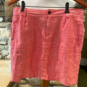 Horny Toad, size 4, red chambray skirt in 100% linen